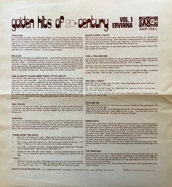 Ervinna & The Thunderbirds - Golden Hits Of 20th Century Vol. 1 - Image 5